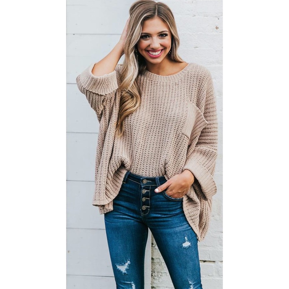 Oversized beige sweater